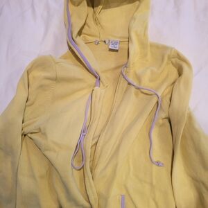 Yellow Hoodie with Purple Trim